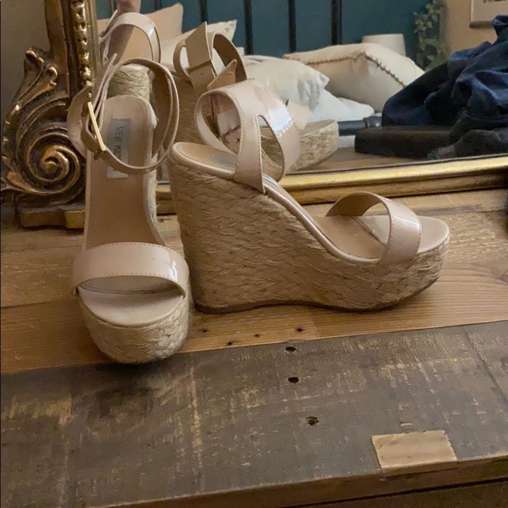 Steve Madden espadrille nude wedges